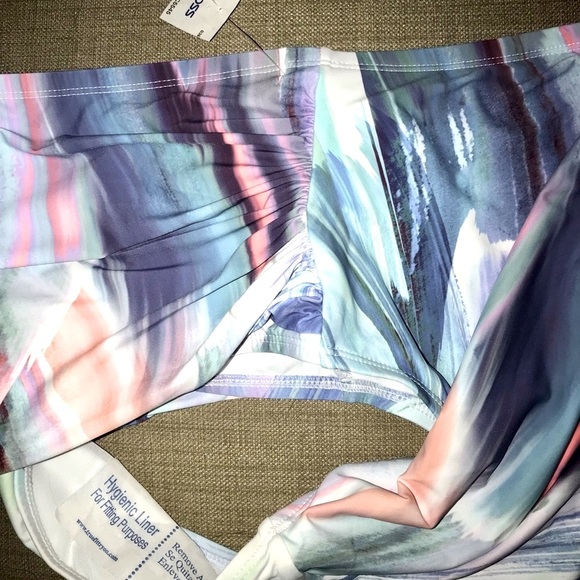 NWT Women’s abstract ruched high-waist swimsuit comfortable stretch bottoms, 16W - Picture 10 of 12